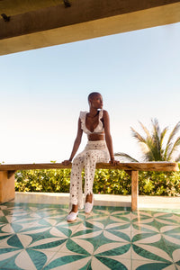 Eva | Linen White - Pink